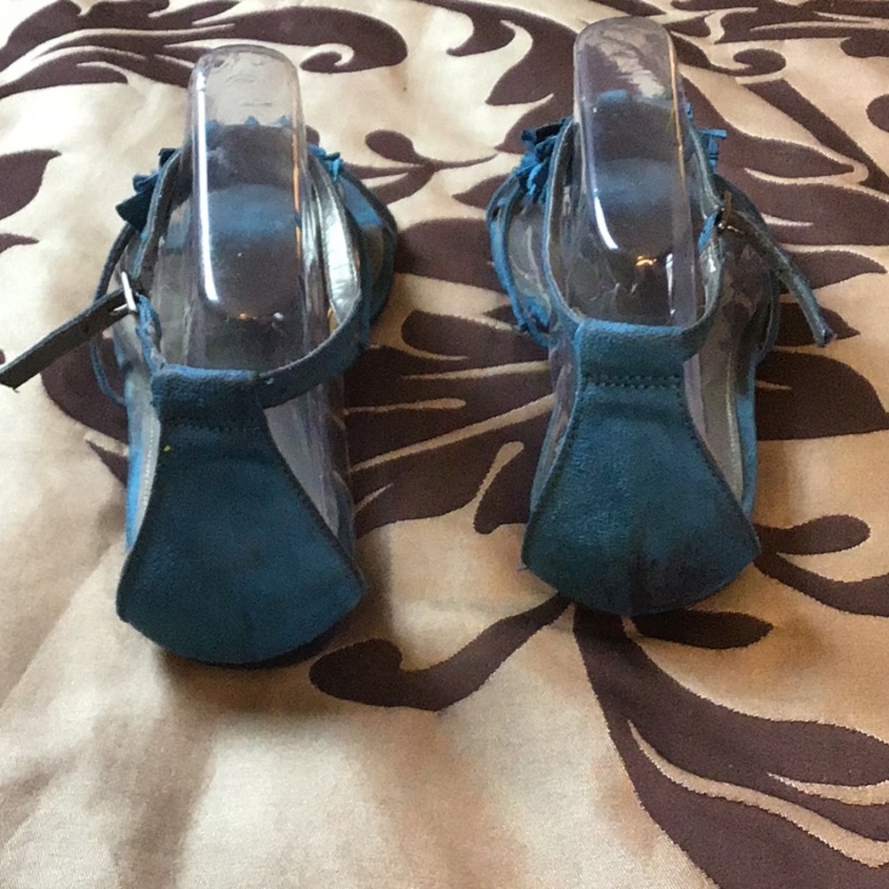 Teal Suede Sandals - Picture 4 of 4